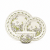 12-Piece Floral Orchid Dinnerware Set, Includes 10.5" Dinner Plates, 8" Salad Plates & 5.9" Cereal Bowls, Ceramic Tableware Set