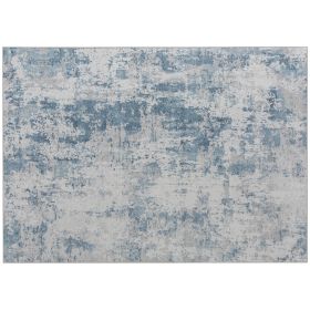 Area Rug 4x6, Machine Washable Rug, Non-Slip Modern Abstract Floor Carpet for Living Room, Bedroom, Dining Room, Blue