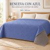 COLCHA CAMA REVERSIBLE 240X260 GRIS OSCURO Y AZUL