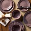 12-Piece Purple Stoneware Dinnerware Set for 4, Includes Dinner Plates, Salad Plates and Bowls, Stylish Tableware Set for Everyday Dining