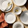 12-Piece White Stoneware Dinnerware Set for 4, Includes Dinner Plates, Salad Plates and Bowls