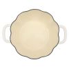 3.5 Quart Pumpkin Enameled Cast Iron Dutch Oven with Lid, Linen, Cute Fall Cocotte for Soups, Stews & Braising