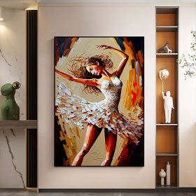 Hand Painted Oil Painting Abstract Dancer Oil Painting On Canvas Large Wall Art Original White Ballet Painting Boho Wall Decor Custom Painting Li (Style: 01, size: 50X70cm)